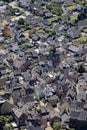 Aerial of village Bremm at the Moselle river
