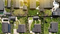 Aerial. Village houses complex. Top view from drone