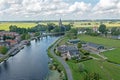 Aerial from the village Nes aan de Amstel in the Netherlands