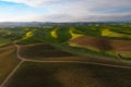 Aerial of Vineyards and Hills in Livermore, California Royalty Free Stock Photo