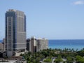 Aerial of Waikiki Beach Resort and Pacific Ocean