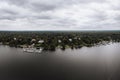 aerial of the Wannsee in Berlin with sailing boats Royalty Free Stock Photo