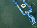 Aerial of a water park by the coast of Barretto Beach in Olongapo, Zambales, Philippines Royalty Free Stock Photo