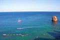 Aerial from watersports at Ponte Piedade at Lagos Portugal