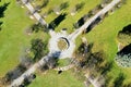 Aerial of Wellington Park in Simcoe, Canada in fall