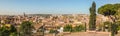 Aerial wide view of Rome from the Janiculum terrace