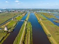 Aerial from windmills at Kinderdijk in the Netherlands Royalty Free Stock Photo