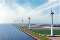 Aerial from windturbines at the IJsselmeer in the Netherlands