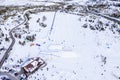 Aerial winter photo on Frisco of people doing outdoor snow recreation