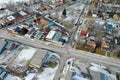 Aerial winter scene of Cayuga, Ontario, Canada