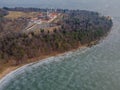 Aerial winter view of Pazaislis monastery in Kaunas, Lithuania Royalty Free Stock Photo