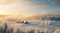 Aerial Winter Village Sunset Stunning Mikko Lagerstedt Style Photography