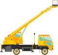 Aerial Work Platform Bucket Truck Icon in Flat Style. Vector Illustration