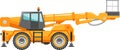 Aerial Work Platform Bucket Truck Icon in Flat Style. Vector Illustration