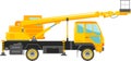 Aerial Work Platform Bucket Truck Icon in Flat Style. Vector Illustration