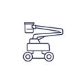 aerial work platform icon, AWP line vector Royalty Free Stock Photo