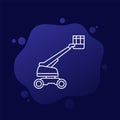 aerial work platform icon, line vector Royalty Free Stock Photo