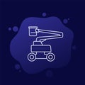 aerial work platform line icon, AWP vector Royalty Free Stock Photo