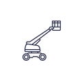 aerial work platform line icon on white Royalty Free Stock Photo