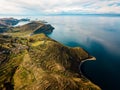 Aerial of Island of the sun at lake Titicaca in Bolivia Royalty Free Stock Photo