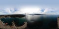 Aerial of Yavuz Sultan Selim Bridge, Istanbul. Empty streets amid coronavirus total lockdown in the Mega City. One of the longest. Royalty Free Stock Photo