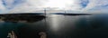 Aerial of Yavuz Sultan Selim Bridge, Istanbul. Empty streets amid coronavirus total lockdown in the Mega City. One of the longest. Royalty Free Stock Photo