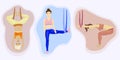 Aerial yoga. Healthy lifestyle concept. yoga in hammocks . Vector illustration