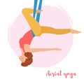 Aerial yoga. Isolated art