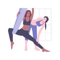 Aerial yoga isolated cartoon vector illustrations