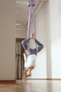 Aerial yoga Royalty Free Stock Photo