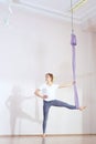 Aerial yoga Royalty Free Stock Photo