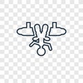 Aerialist man concept vector linear icon isolated on transparent