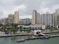 aeriall view take from a ship of santos harbour in brasil Royalty Free Stock Photo