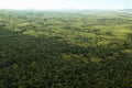 Aerials of Lewa Conservancy showing fence line of protected areas and encroaching farming in Kenya, Africa Royalty Free Stock Photo