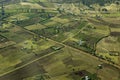 Aerials of Lewa Conservancy showing fence line of protected areas and encroaching farming in Kenya, Africa Royalty Free Stock Photo