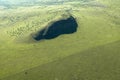 Aerials of Lewa Conservancy showing fence line of protected areas and encroaching farming in Kenya, Africa Royalty Free Stock Photo