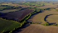 An aerian view of fields Royalty Free Stock Photo