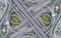 Aeriel view highway road intersection for transportation or traffic background Royalty Free Stock Photo