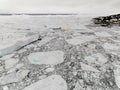 Aeriel view of the huge icebergs in Greenland