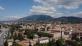 Aeril beautiful view. Day time, Itly city, rooftops aerial panorama 4k