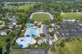 Aeril view of a public swimming pool and velodrome Royalty Free Stock Photo