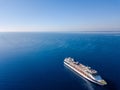 Aerila view from drone of luxury cruise ship in the sea Royalty Free Stock Photo