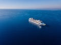 Aerila view from drone of luxury cruise ship in the sea Royalty Free Stock Photo
