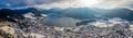 Aerial View Lake Schliersee Winter, Germany