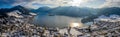 Aerial View Lake Schliersee Winter, Germany