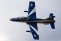 Aermacchi MB-339PAN aircraft from the Italian Air Force Aeronautica Militare Italiana formation display team Frecce Tricolori. Royalty Free Stock Photo