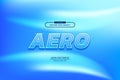 aero blue sky aviation weather 3d modern headline editable text effect. eps vector file