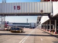 Aero bridge or jetway in airport