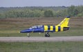 ZHUKOVSKY, MOSCOW REGION, RUSSIA Ã¢â¬â AUGUST 16, 2011: demonstration flight of Aero L-39 Albatros, MAKS.