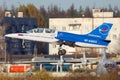 Aero L-39C Albatros of Roscosmos taking off at Chkalovsky. Royalty Free Stock Photo